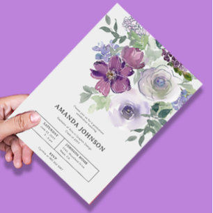 Aquarelle subtile Floral Graduation Invitation