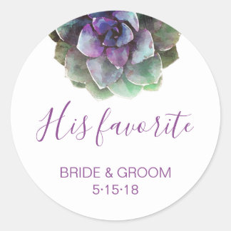 Aquarelle Succulente | Étiquette de mariage favori