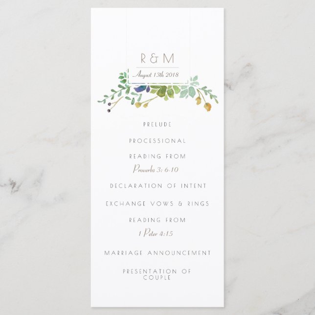 Aquarelle Succulente | Initiale | Programme (Devant)