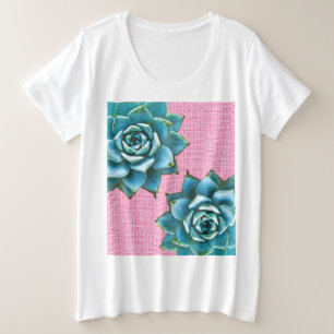 Aquarelle Succulente sur rose pâle