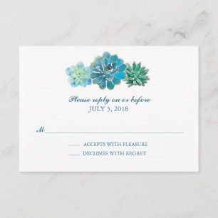 Aquarelle Succulente Trio Mariage RSVP