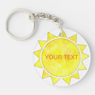 Aquarelle Sun jaune Texte personnalisé