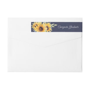 Aquarelle Sunflower Étiquette de adresse