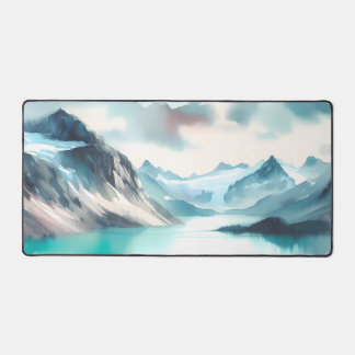 Aquarelle Superbes lacs glaciaires turquoise