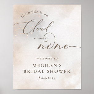 Aquarelle sur nuage 9 Affiche de bienvenue Fête de
