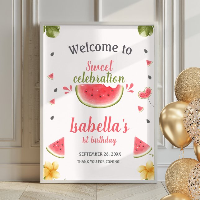 Aquarelle Sweet Girl Fruit Poster de bienvenue (Créateur téléchargé)