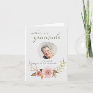 Aquarelle Sympathy Carte de remerciements avec pho