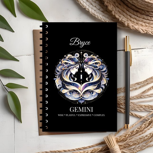 Aquarelle tendance Gemini Zodiac Journal (Créateur téléchargé)