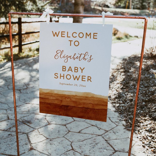 Aquarelle Terracotta Abstraite Affiche de bienvenu (Créateur téléchargé)