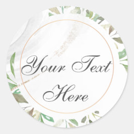 Aquarelle texte personnalisé Sticker rond classiqu