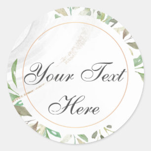 Aquarelle texte personnalisé Sticker rond classiqu