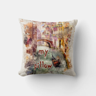 Aquarelle texturée Coussin monographique