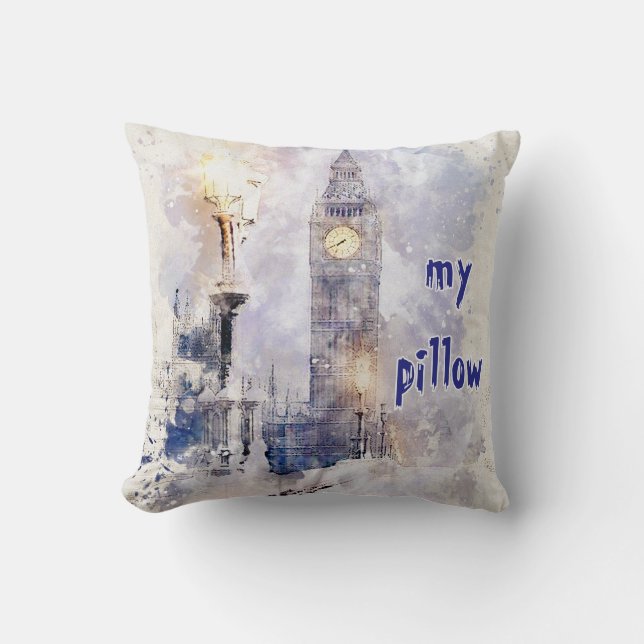 Aquarelle texturée Coussin monographique (Recto)