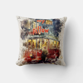 Aquarelle texturée Coussin monographique