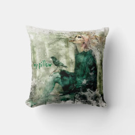 Aquarelle texturée Coussin monographique