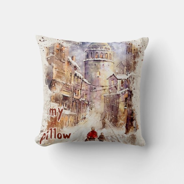 Aquarelle texturée Coussin monographique (Recto)