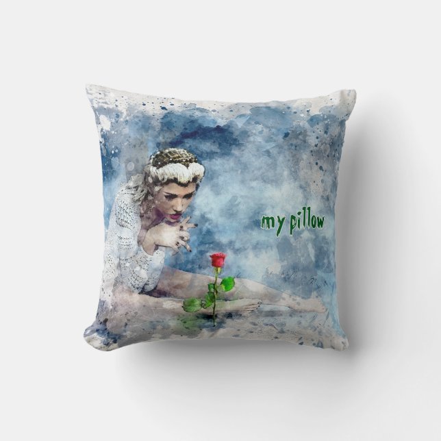 Aquarelle texturée Coussin monographique (Recto)