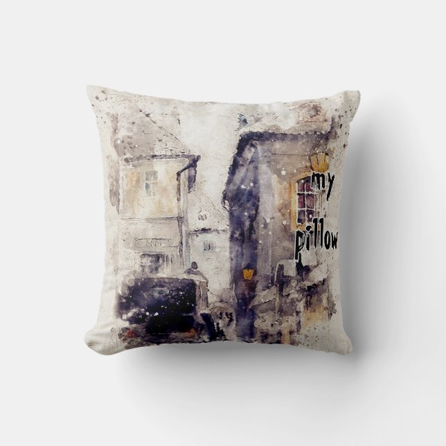 Aquarelle texturée Coussin monographique (Recto)