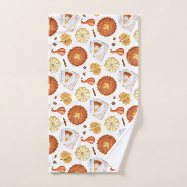 Aquarelle Thanksgiving Citrouille Papier à tarte (Serviette à main)