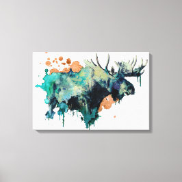 Aquarelle toile Moose Imprimer