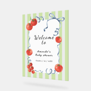 Aquarelle Tomate Bienvenue au Baby shower