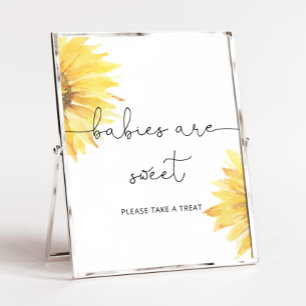 Aquarelle tournesol Les bébés sont doux Poster