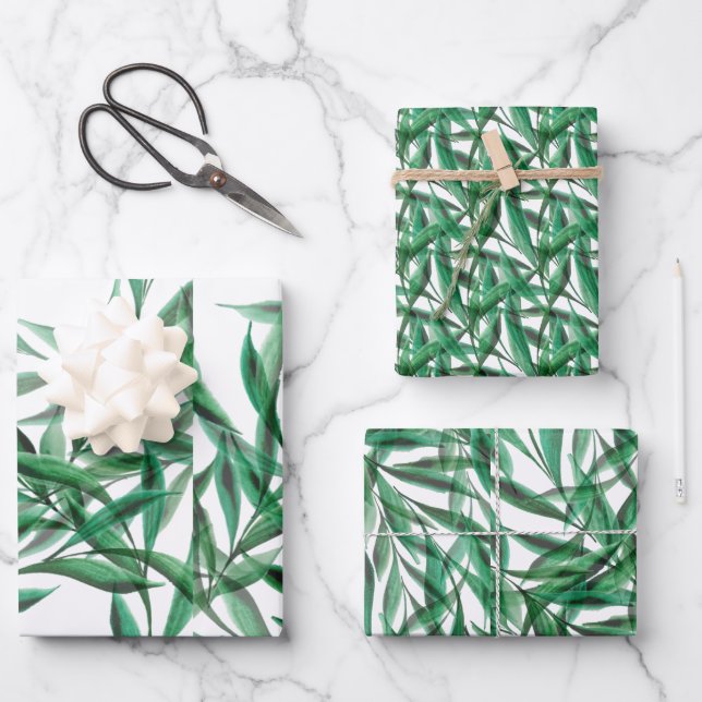 Aquarelle transparente Feuille de palme verte (Recto)