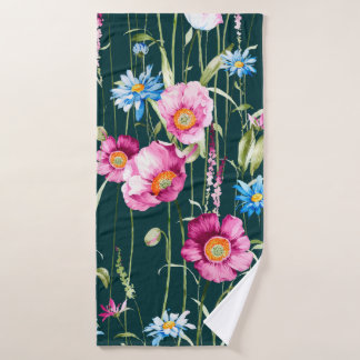 Aquarelle transparente motif avec fleur de pavot à