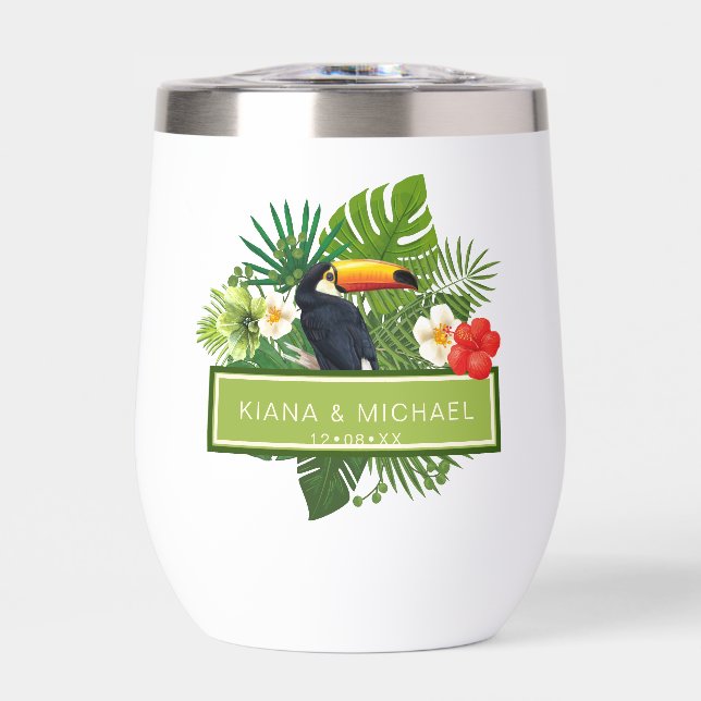 Aquarelle Tropical avec Mariage Toucan ID577 (Avant)