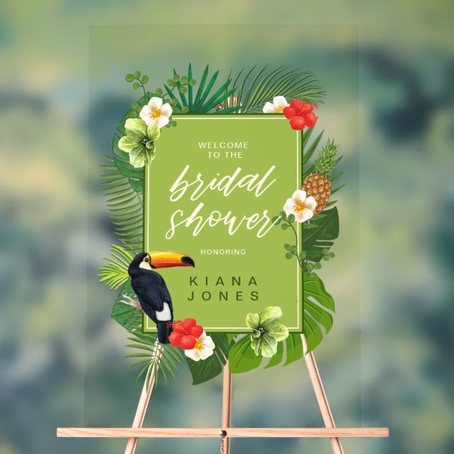 Aquarelle Tropical Fête des mariées Green ID577 (Neutre)