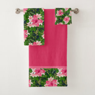 Aquarelle Tropical Rose Fleurs
