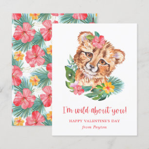 Aquarelle Tropicale Lion taille carte postale Vale
