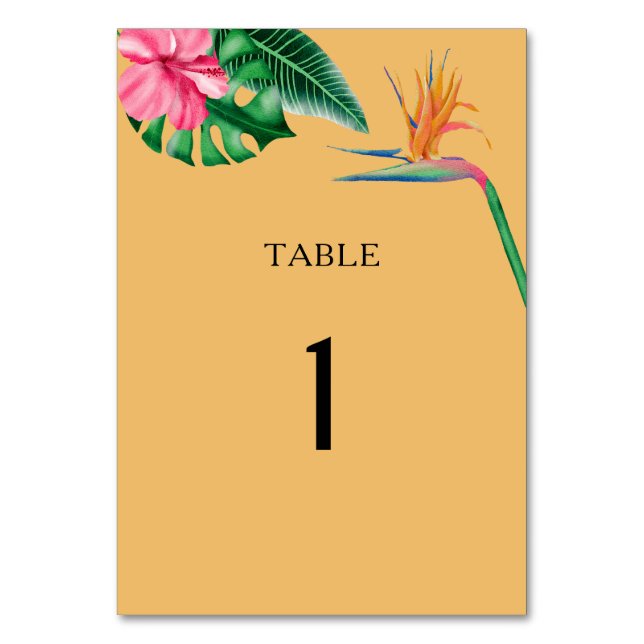 Aquarelle tropicale - Numéro de table mariage (Par défaut)