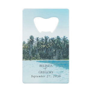 Aquarelle tropicale Palms & Mariage de plage