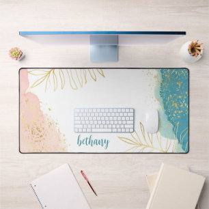 Aquarelle Tropicale Pink Gold Leaf Personnalisé