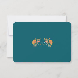 Aquarelle turquoise Art Nouveau Mariage Carte RSVP