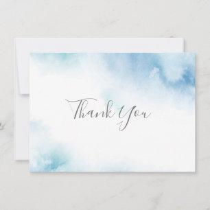 Aquarelle Turquoise bleue Carte de remerciements c