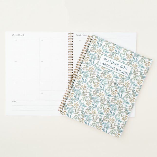 Aquarelle turquoise botanique Stylish bleu non dat (Devant avec enveloppe)