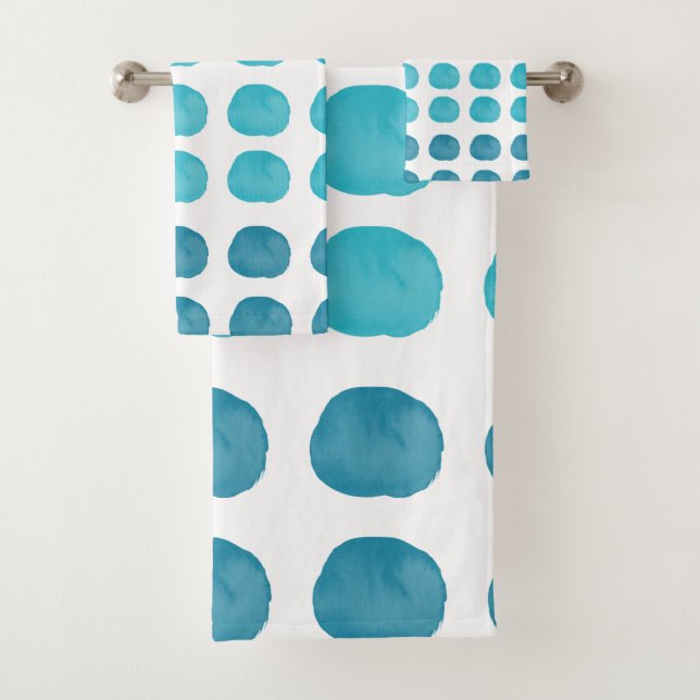 Aquarelle turquoise Cute Happy Pois Art (En situation)