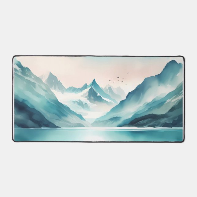 Aquarelle turquoise lacs glaciaires (Recto)