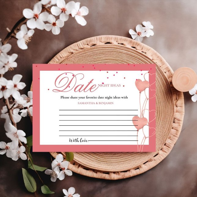 Aquarelle valentine date idées nuit Conseil Carte (Créateur téléchargé)