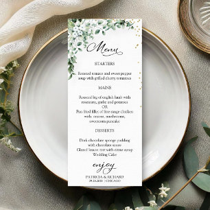 Aquarelle Verdure Élégant Mariage Cartes à menu