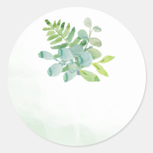 Aquarelle Verdure Mariage Favoriser Stickers