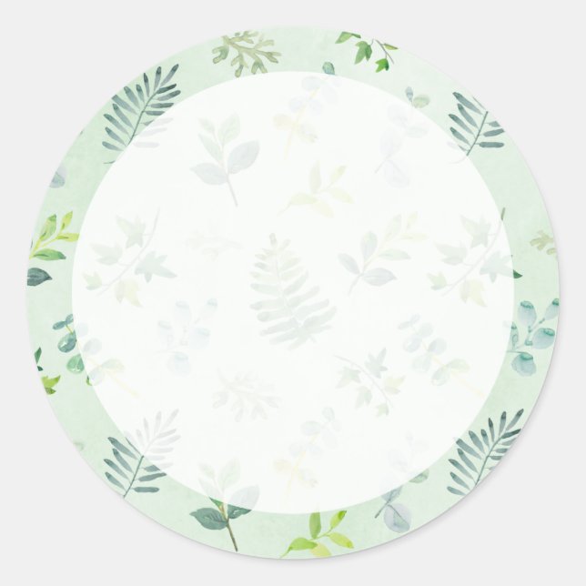 Aquarelle Verdure Mariage Favoriser Stickers (Devant)