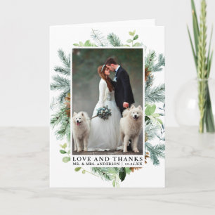 Aquarelle Verdure Pine Aimer Merci Plier Mariage