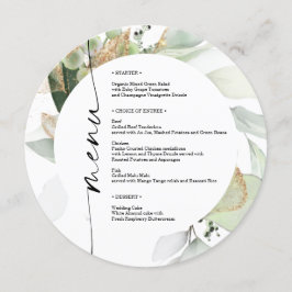 Aquarelle Vert Mariage double face Menu