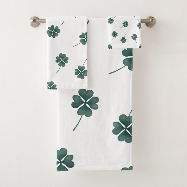 Aquarelle verte à quatre feuilles (En situation)