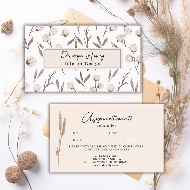 Aquarelle verte Carte de rendez-vous rose moderne (Créateur téléchargé)