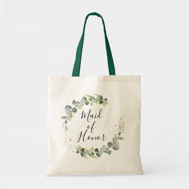 aquarelle verte domestique d'honneur sac fourre-to (Devant)