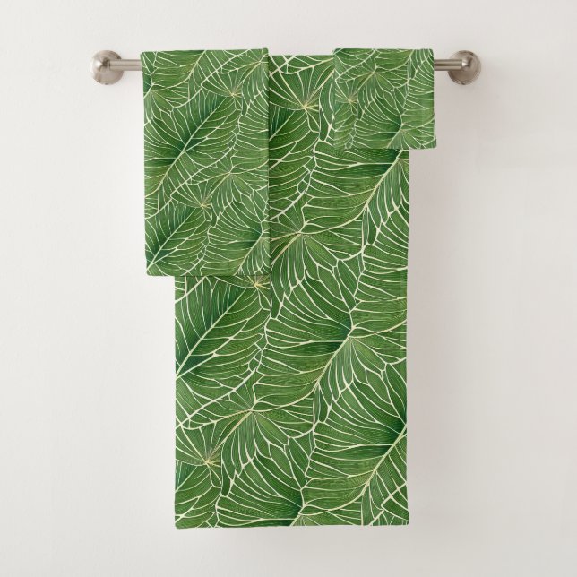 Aquarelle verte Feuille  Motif (En situation)